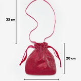 Kırmızı Simli Kız Çocuk Çanta