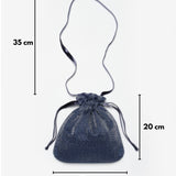 Lacivert Simli Kız Çocuk Çanta