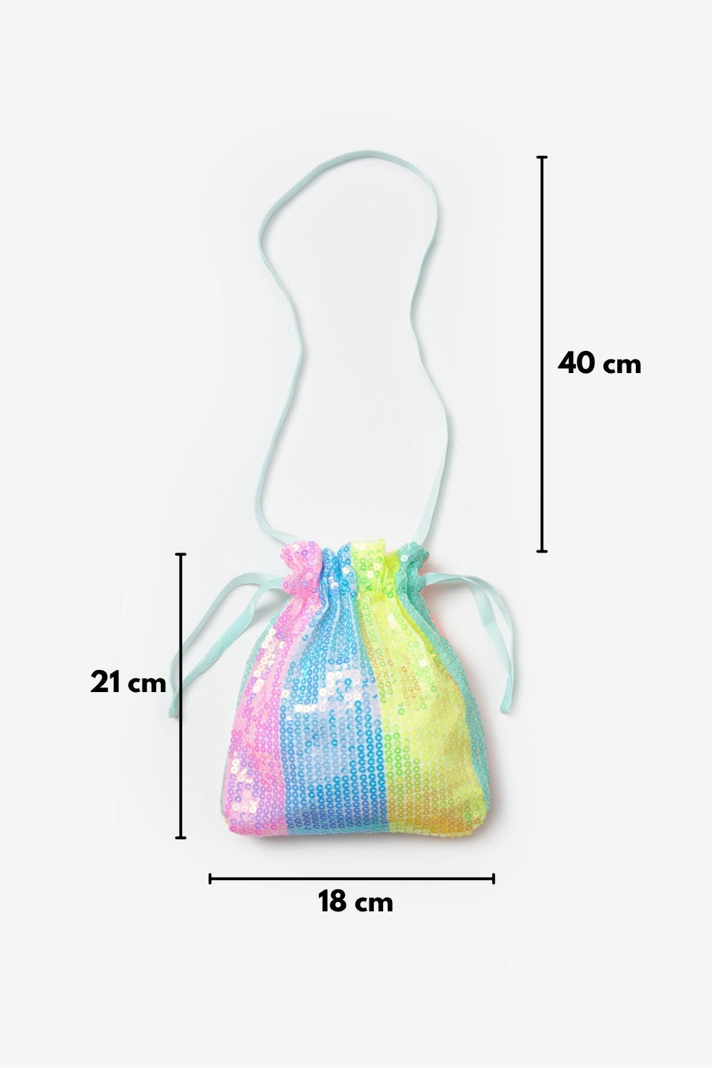 Çok Renkli Gökkuşağı Pullu Kız Çocuk Çanta