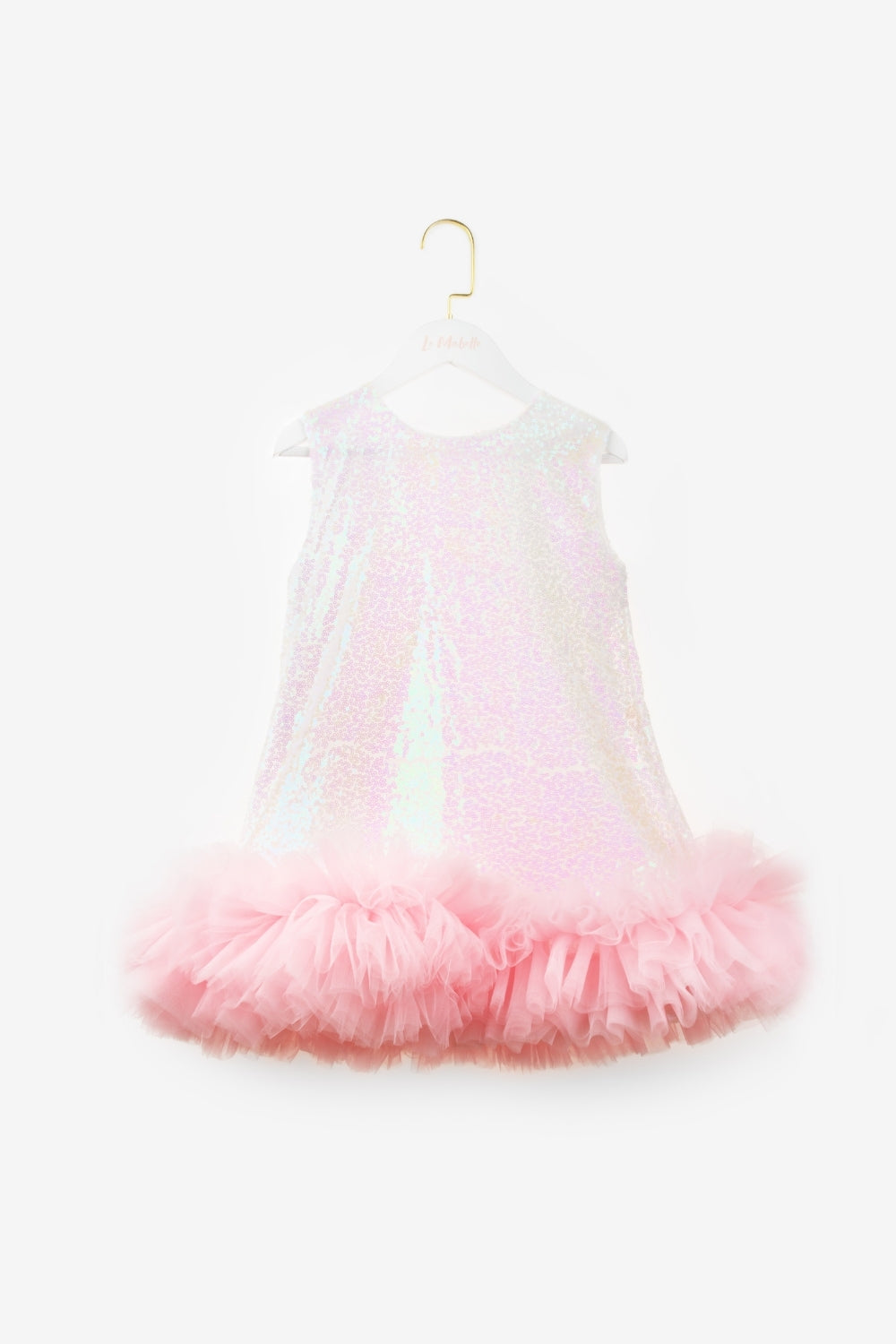 Beyaz  Fırfır Detaylı Pullu Kız Bebek Elbise - Dakota