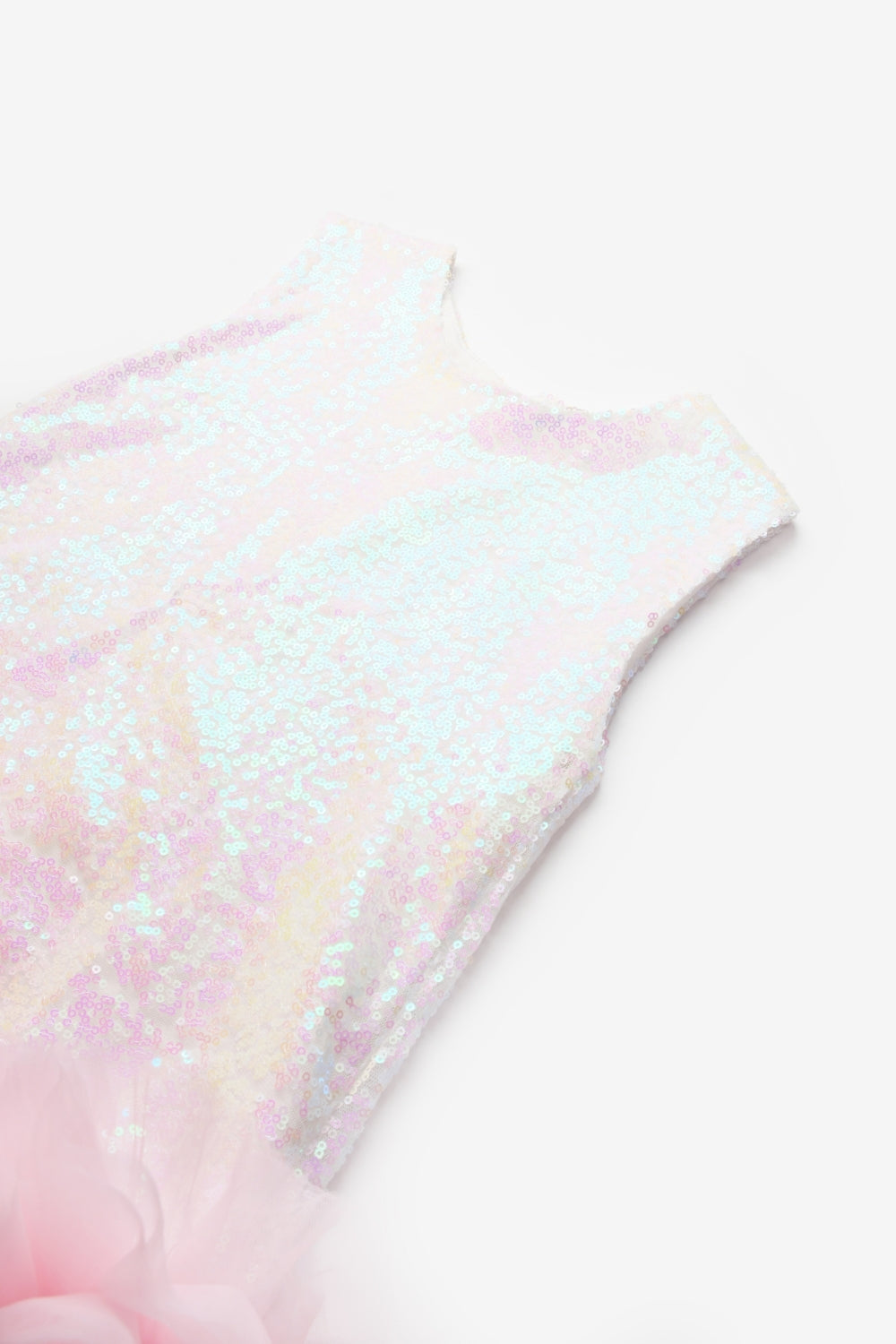 Beyaz  Fırfır Detaylı Pullu Kız Bebek Elbise - Dakota