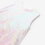 Beyaz  Fırfır Detaylı Pullu Kız Bebek Elbise - Dakota