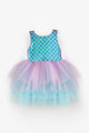 Lilac Tulle Skirt Mermaid Pattern Baby Girl Dress - Emma