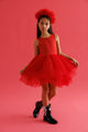 Red Tulle Skirt Girl's Ballerina Dress - Carmen
