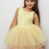 Sarı Tül Etekli Kız Çocuk Balerin Elbise - Carmen