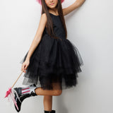 Siyah Tül Etekli Kız Çocuk Balerin Elbise - Carmen