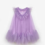 Lila Boncuk Detaylı Eteği Zikzaklı Kız Çocuk Elbise - Cherish