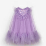 Lila Boncuk Detaylı Eteği Zikzaklı Kız Çocuk Elbise - Cherish