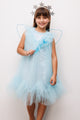 Mavi Boncuk Detaylı Eteği Zikzaklı Kız Çocuk Elbise - Cherish