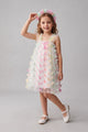 Multicolor Butterfly Appliqué Strappy Girl's Dress - Emma