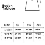 Somon Kelebek Aplikeli Askılı Kız Bebek Elbise - Emma