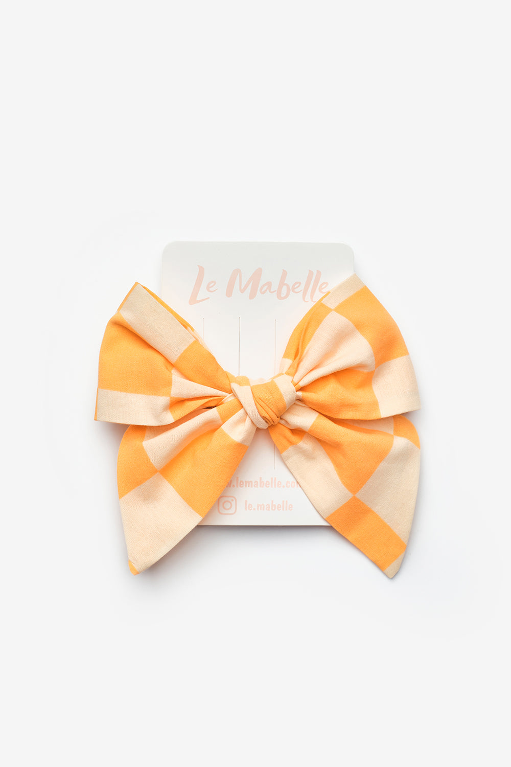 Turuncu  Dama Desenli Kız Çocuk Klips Toka