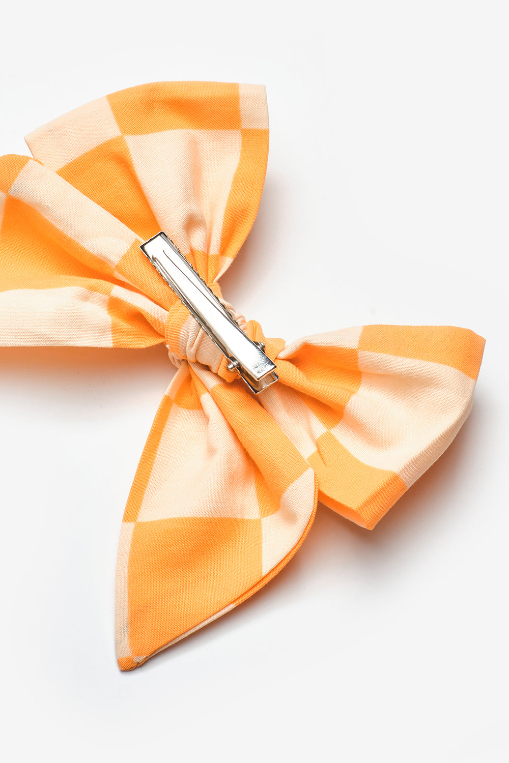 Turuncu  Dama Desenli Kız Çocuk Klips Toka