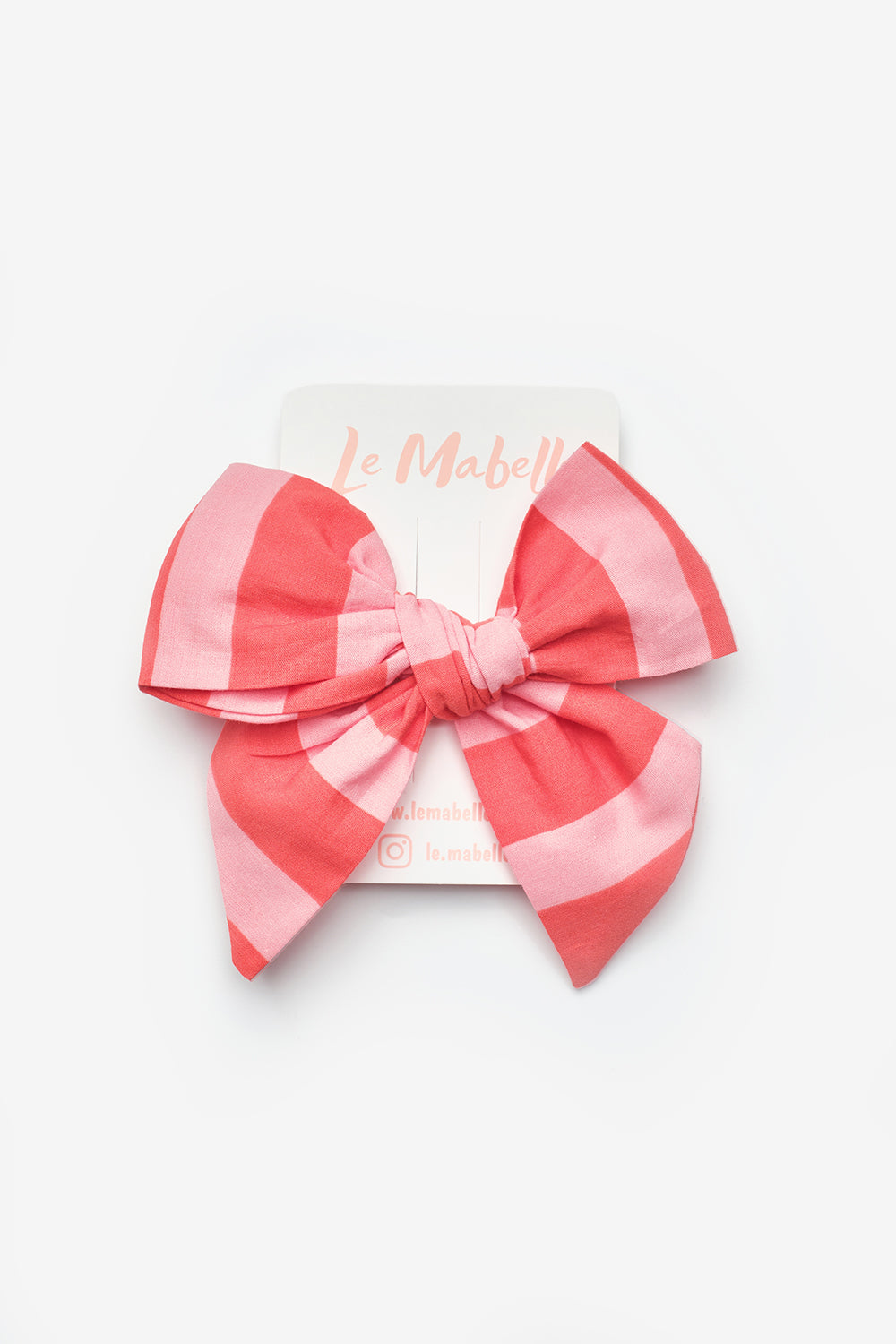 Kırmızı  Çizgi Desenli Kız Çocuk Klips Toka