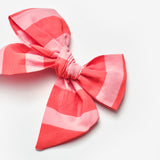 Kırmızı  Çizgi Desenli Kız Çocuk Klips Toka