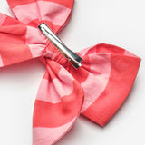 Kırmızı  Çizgi Desenli Kız Çocuk Klips Toka