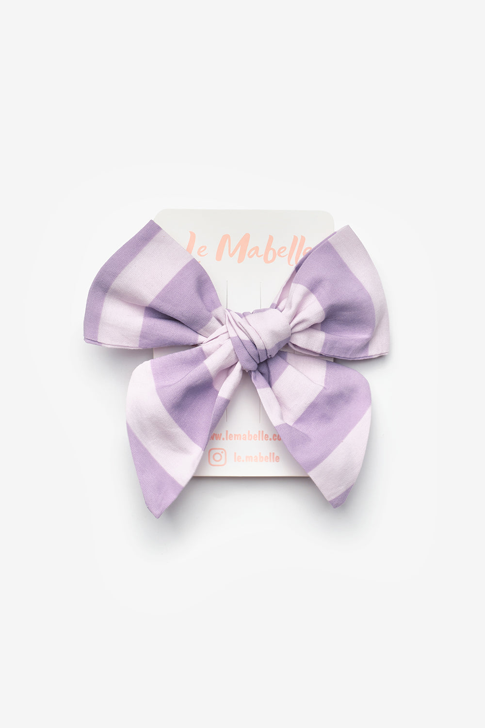 Lila  Çizgi Desenli Kız Çocuk Klips Toka