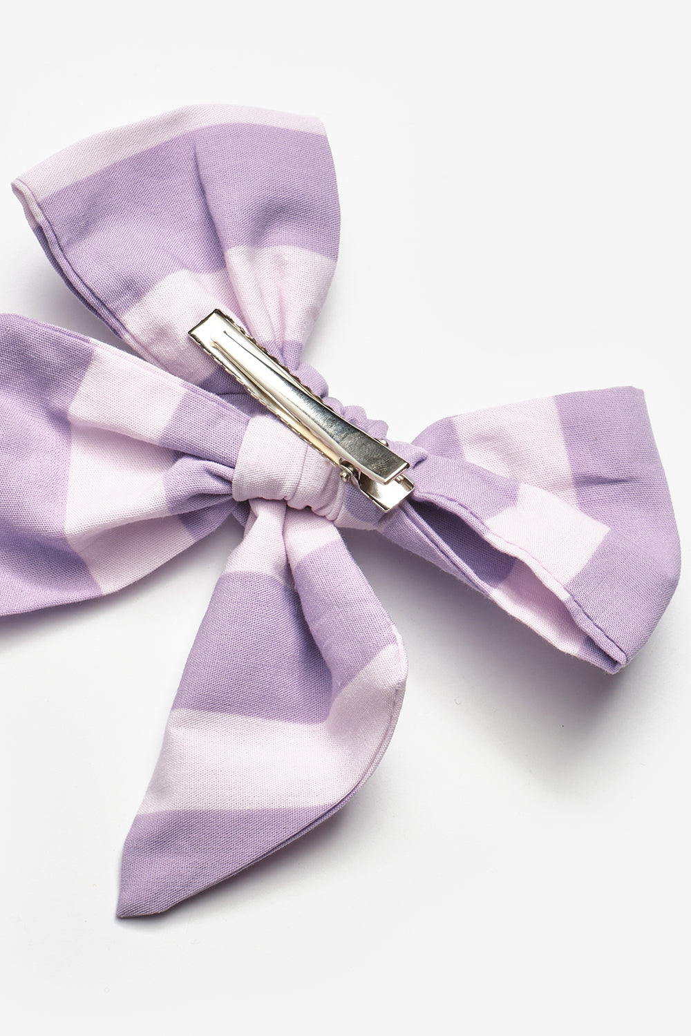 Lila  Çizgi Desenli Kız Çocuk Klips Toka