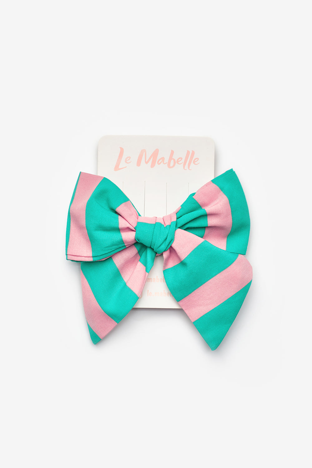 Mint  Çizgi Desenli Kız Çocuk Klips Toka