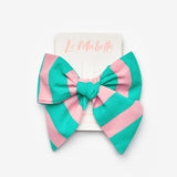 Mint  Çizgi Desenli Kız Çocuk Klips Toka