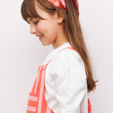 Kırmızı  Çizgi Desenli Kız Çocuk Üçgen Bandana Taç