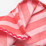 Kırmızı  Çizgi Desenli Kız Çocuk Üçgen Bandana Taç
