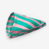 Mint  Çizgi Desenli Kız Çocuk Üçgen Bandana Taç