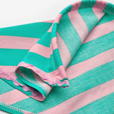 Mint  Çizgi Desenli Kız Çocuk Üçgen Bandana Taç