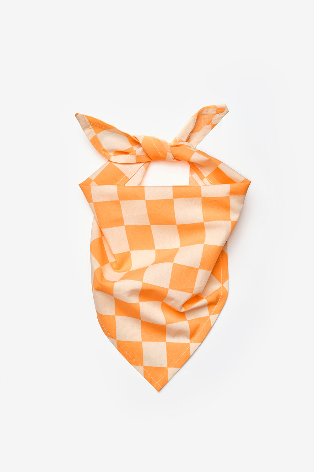 Turuncu  Dama Desenli Çocuk Üçgen Fular