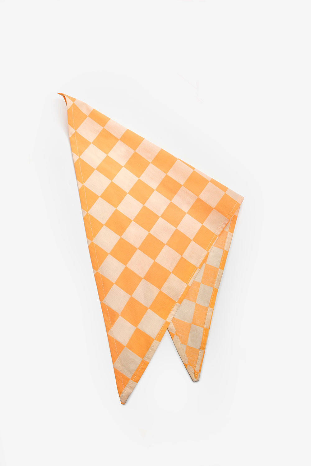 Turuncu  Dama Desenli Çocuk Üçgen Fular