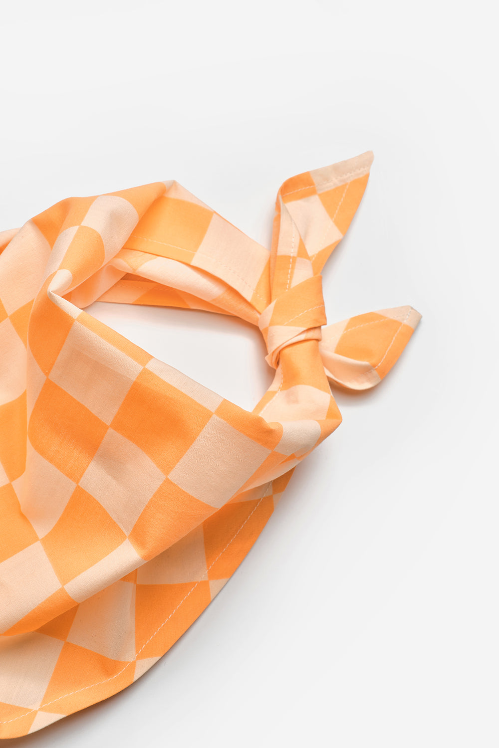 Turuncu  Dama Desenli Çocuk Üçgen Fular