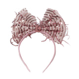 Pembe  Pullu Saçaklı Kız Çocuk Taç