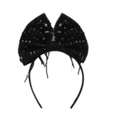 Siyah  Pullu Saçaklı Kız Çocuk Taç