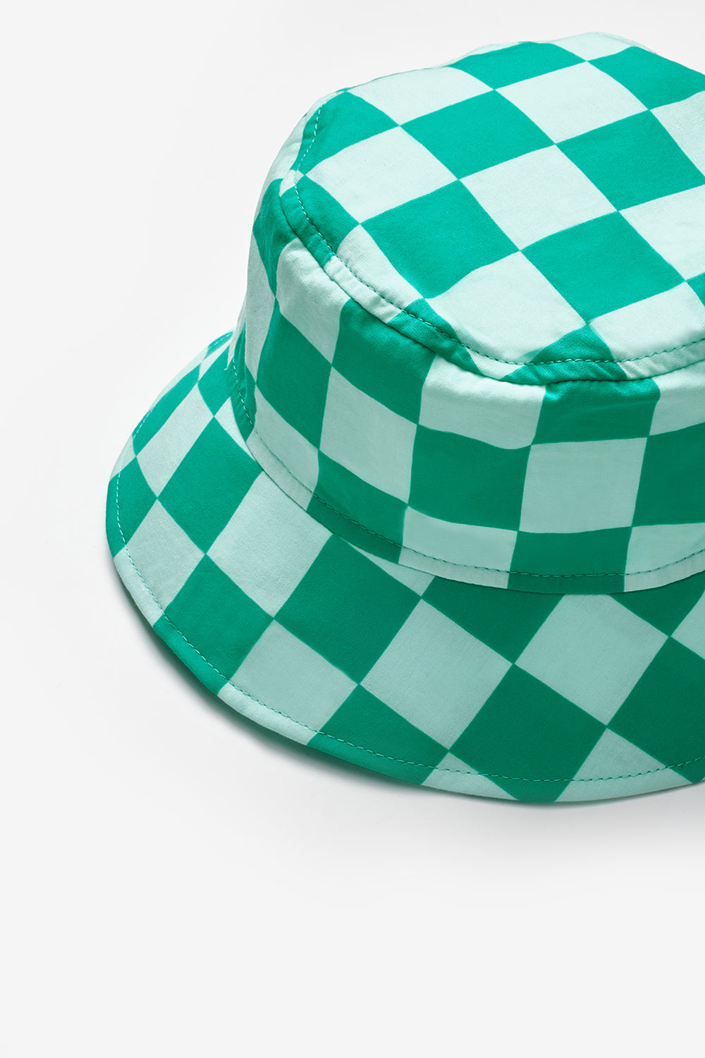 Mint Dama Desenli Çocuk Bucket Şapka