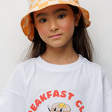 Turuncu Dama Desenli Çocuk Bucket Şapka