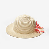 Kırmızı Dama Fiyonklu Çocuk Hasır Şapka