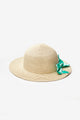 Mint Checkered Bow Children's Straw Hat