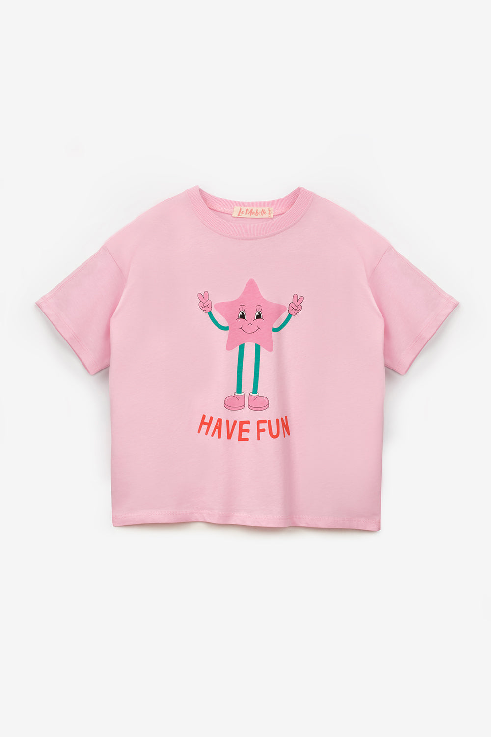 Pembe Mottolu Figürlü Çocuk Tişört Şort İkili Takım - Lole