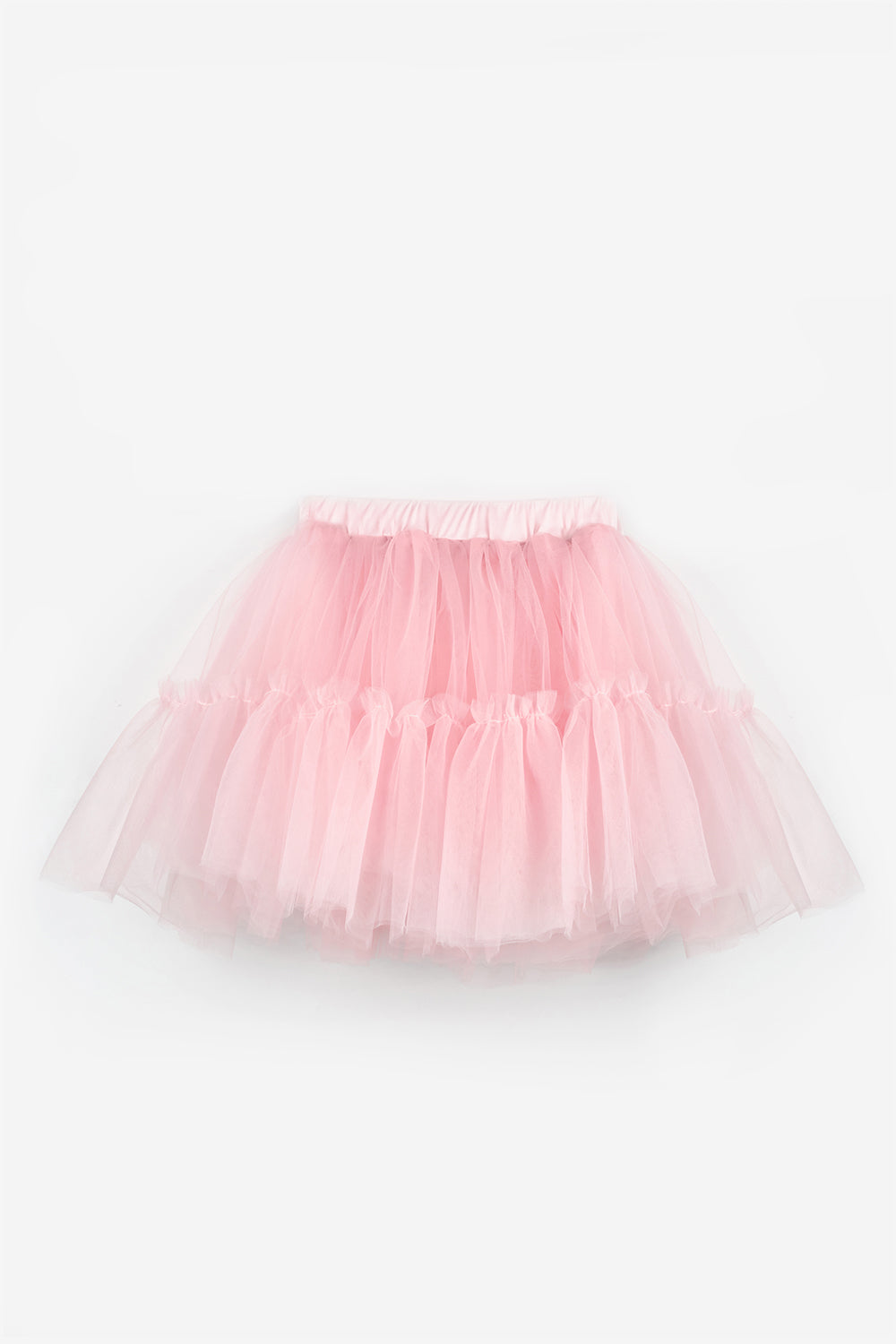 Pembe Deniz Kızı Desenli Tül Detaylı Crop Etek Takım - Tammy