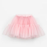 Pembe Deniz Kızı Desenli Tül Detaylı Crop Etek Takım - Tammy