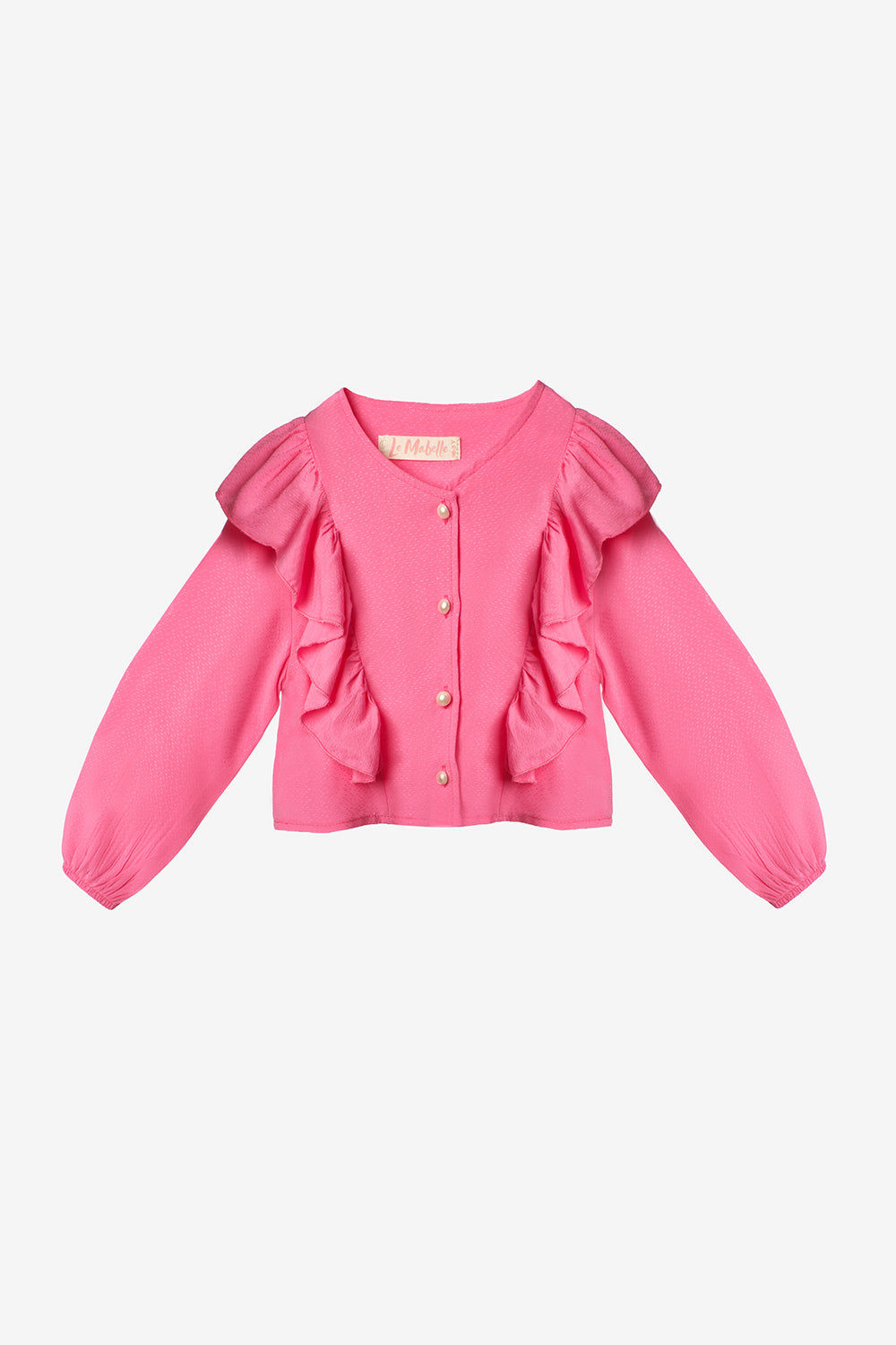 Pembe Fırfır Detaylı Kız Çocuk Gömlek Etek Takım - Desire