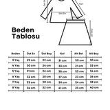 Lila  Uzun Kollu Deniz Kızı Desenli Kız Çocuk Crop Etek Takım - Fragile