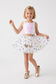 White Butterfly Bow Detail Girls' Tulle Skirt - Aster