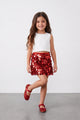 Red Large Sequin Detail Girls' Skirt  - Altha