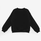 Siyah  Pullu Yıldız Nakışlı Uzun Kollu Kız Çocuk Sweatshirt - Dina