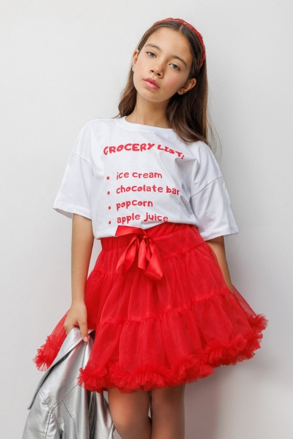 Beyaz  Dondurma Baskılı Çocuk Tişört