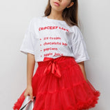 Beyaz  Dondurma Baskılı Çocuk Tişört