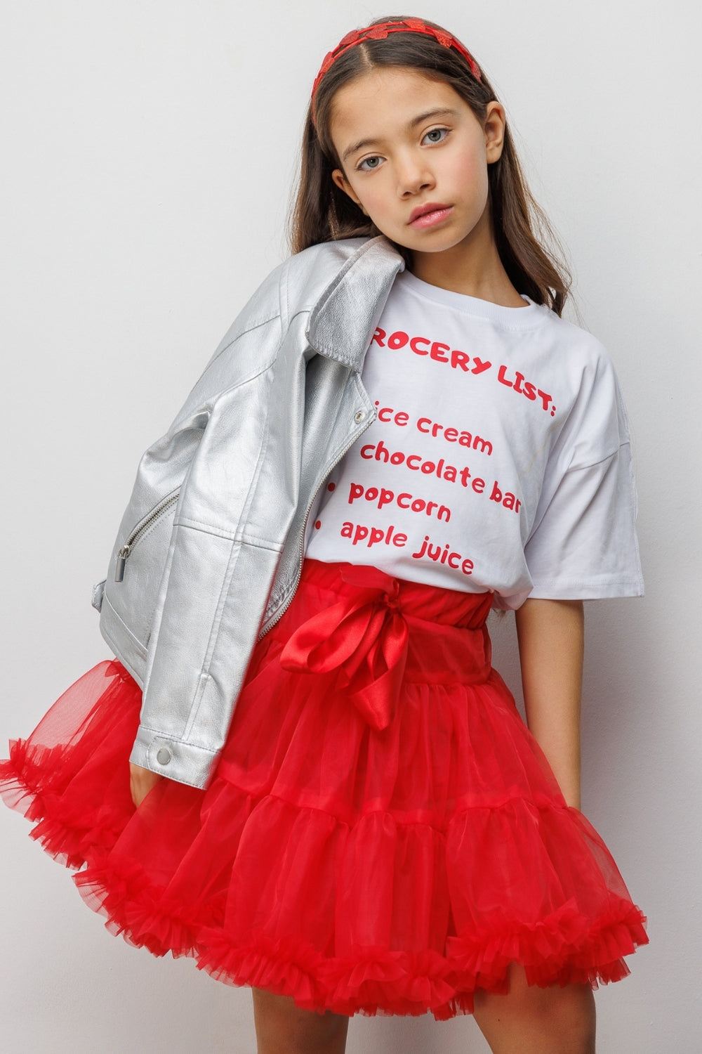 Beyaz  Dondurma Baskılı Çocuk Tişört