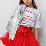 Beyaz  Dondurma Baskılı Çocuk Tişört