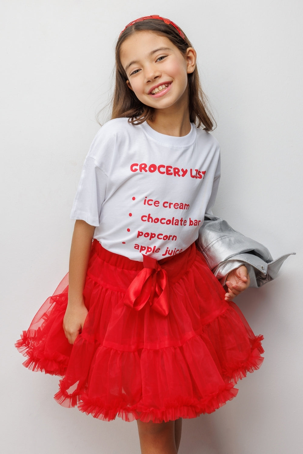 Beyaz  Dondurma Baskılı Çocuk Tişört